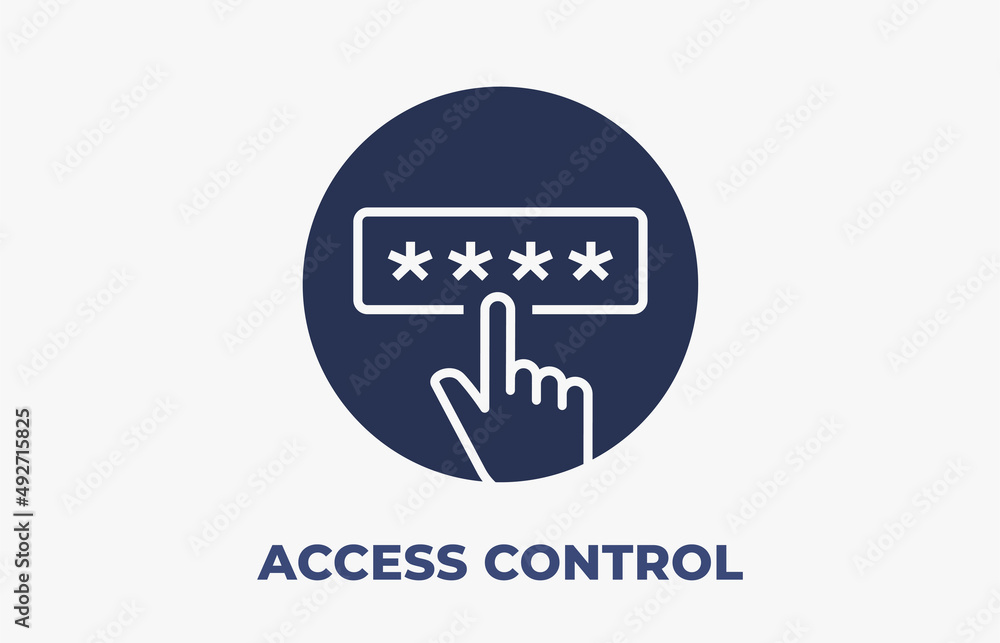 Poster access control vector icon isolated on white background for graphic and web design.