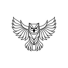 Owl line art logo design inspiration