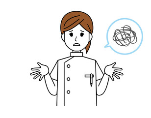 女性の看護師　医療従事者　イラスト