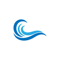 Water wave icon design template vector isolated illustration