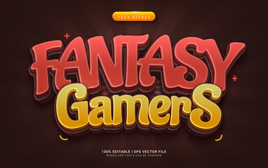 fantasy gamers cartoon 3d style text effect