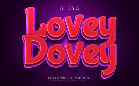 lovey dovey cartoon 3d style text effect