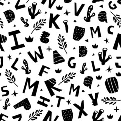 Cutout dino type seamless pattern