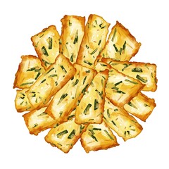 手描き水彩のちぢみイラスト正方形フレーム・円埋め