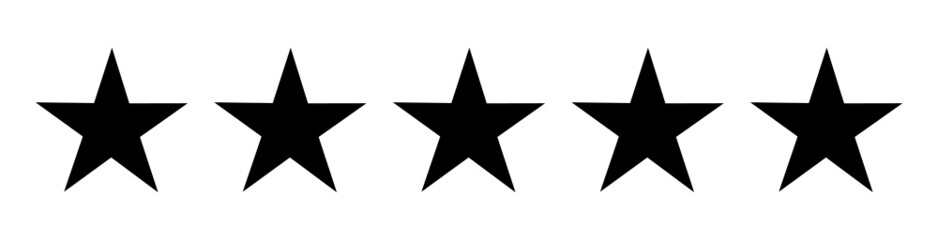 Obraz premium Five star review in a row vector icon.