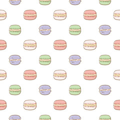 Seamless Pattern with Pastel Macaron Design on White Background