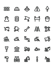 Contruction Icon Set 30 isolated on white background