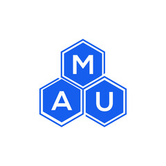 MAU letter logo design on White background. MAU creative initials letter logo concept. MAU letter design. 