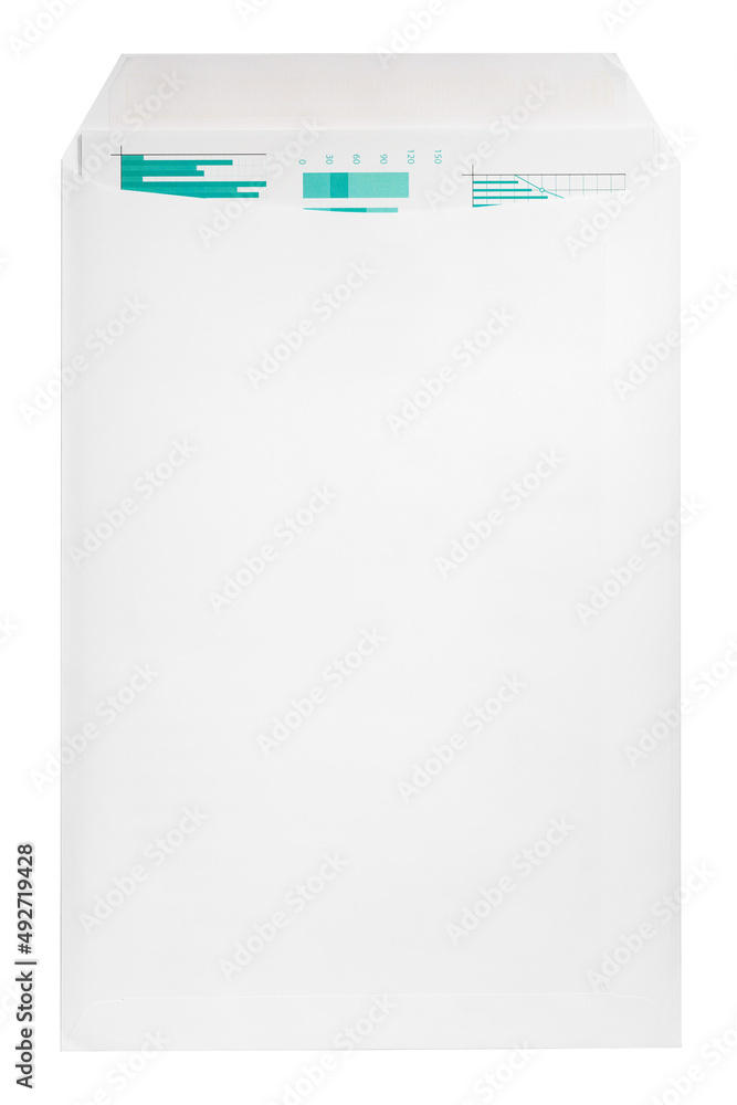 Wall mural White envelope C4 isolated background. top view