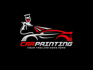 Car painting logo design vector illustration