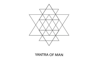 Fototapeta premium Yantra of Man inspired by illustration created by Papus (Gerard Encausse) of Antoine Fabre D'Olivet's Intellectual and Metaphysical Constitution of Man. 