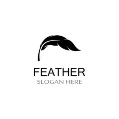 poultry breed feather logo and a pen made of feathers using vector icon design illustration template
