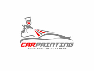 Car painting logo design vector illustration