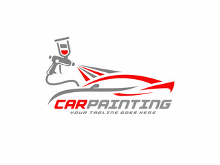 Car painting logo design vector illustration