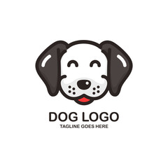 Cute face dog logo design