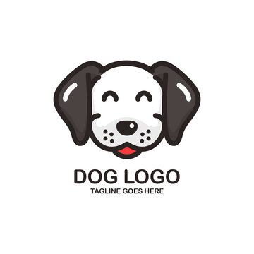 Cute face dog logo design