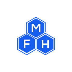 MFH letter logo design on white background. MFH  creative initials letter logo concept. MFH letter design.
