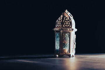 Festive greeting card for Muslim holy month Ramadan Kareem.