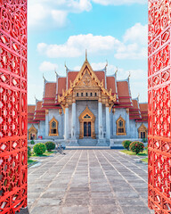 Wat Benchamabophit temple (called Marble Temple) in Bangkok city