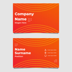 abstract orange gradient business card template
