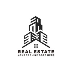 Real estate logo design vector illustration