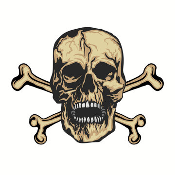 pirate skull and crossbones design for t shirt
