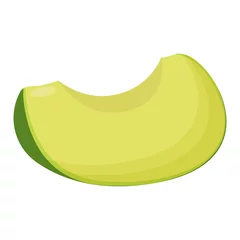 Foto op Canvas A piece of avocado isolated on white background. Flat vector illustration © Анна Орлова