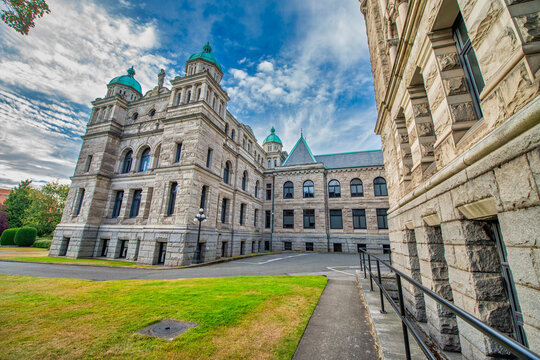 British Columbia Parliament Buildings on a sunny day, Victoria - Vancouver Island