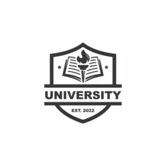 School emblem logo design vector illustration. Education logo. University logo