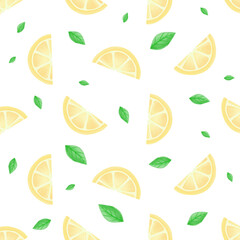 Lemons Pattern Watercolor Illustration Vector
