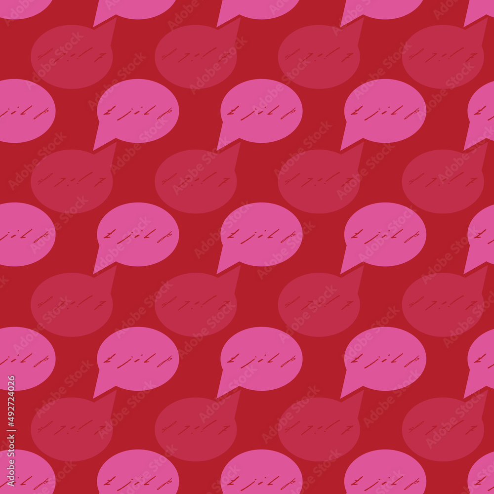 Poster bird words in cartoon style vector seamless repeat pattern print background