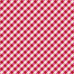Red picnic tablecloth background. Red and white checkered fabric texture.