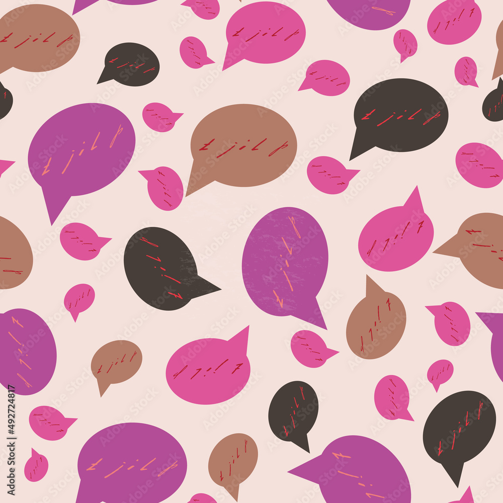 Poster bird words in cartoon style vector seamless repeat pattern print background