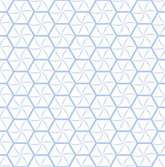 Abstract seamless blue hexagons pattern.