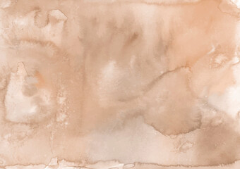 Watercolor beige background. Nice splashes of paint.