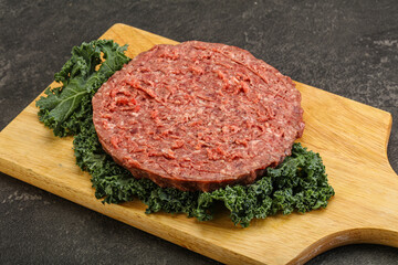 Raw beef burger cutlet for burger