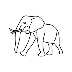 Elephant black vector icon. elephant wild animal vector illustration on white background