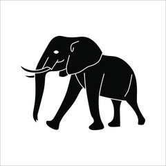 Elephant black vector icon. elephant wild animal vector illustration on white background