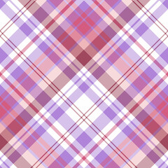 Seamless pattern in violet, dark pink and white colors for plaid, fabric, textile, clothes, tablecloth and other things. Vector image. 2