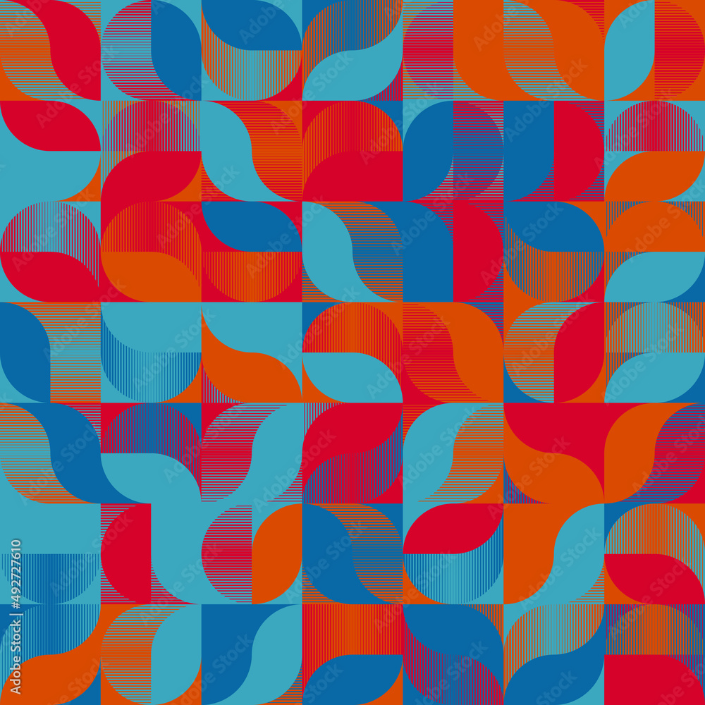 Aufkleber seamless pattern vector graphics design made with abstract geometric shapes and forms