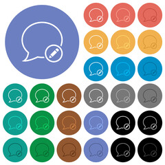 Message paste outline round flat multi colored icons