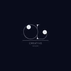 Creative alphabet letter icon logo OL