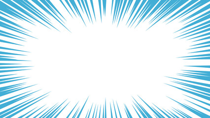青色の集中線のベクター素材