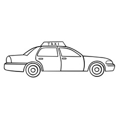 vector doodle taxi new york, sketch icon