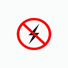 warning energy icon vector. danger, caution energy voltage sign symbol