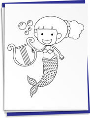 Worksheets template with mermaid outline