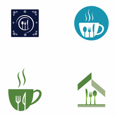 fork and spoon restaurant logo vector template Part 2