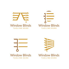window blinds and shutters logo design vector set