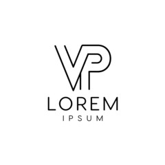 V P Letter Logo initial in modern and minimalist style. 