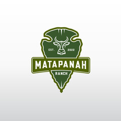 Farm and livestock arrowhead  vintage sign emblem logo graphic